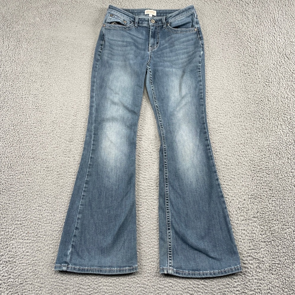Shyanne Jeans Womens 29 Short Blue Flare Bootcut Western Stretch Denim 17791